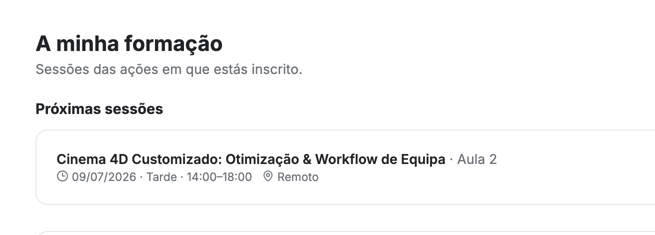 Portal do formando — A minha formação